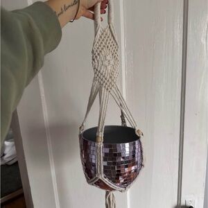 Purple Mosaic Hanging Planter